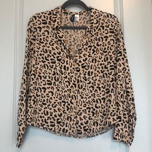 H&M leopard blouse